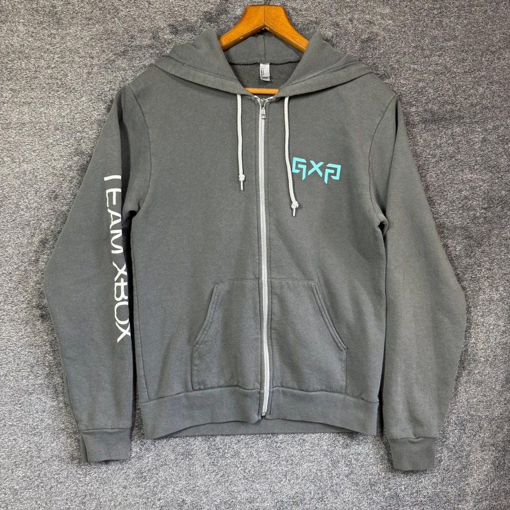 Xbox GXP Team Xbox Zip Up Hoodie Grey Mens M Gaming Fleece American Apparel